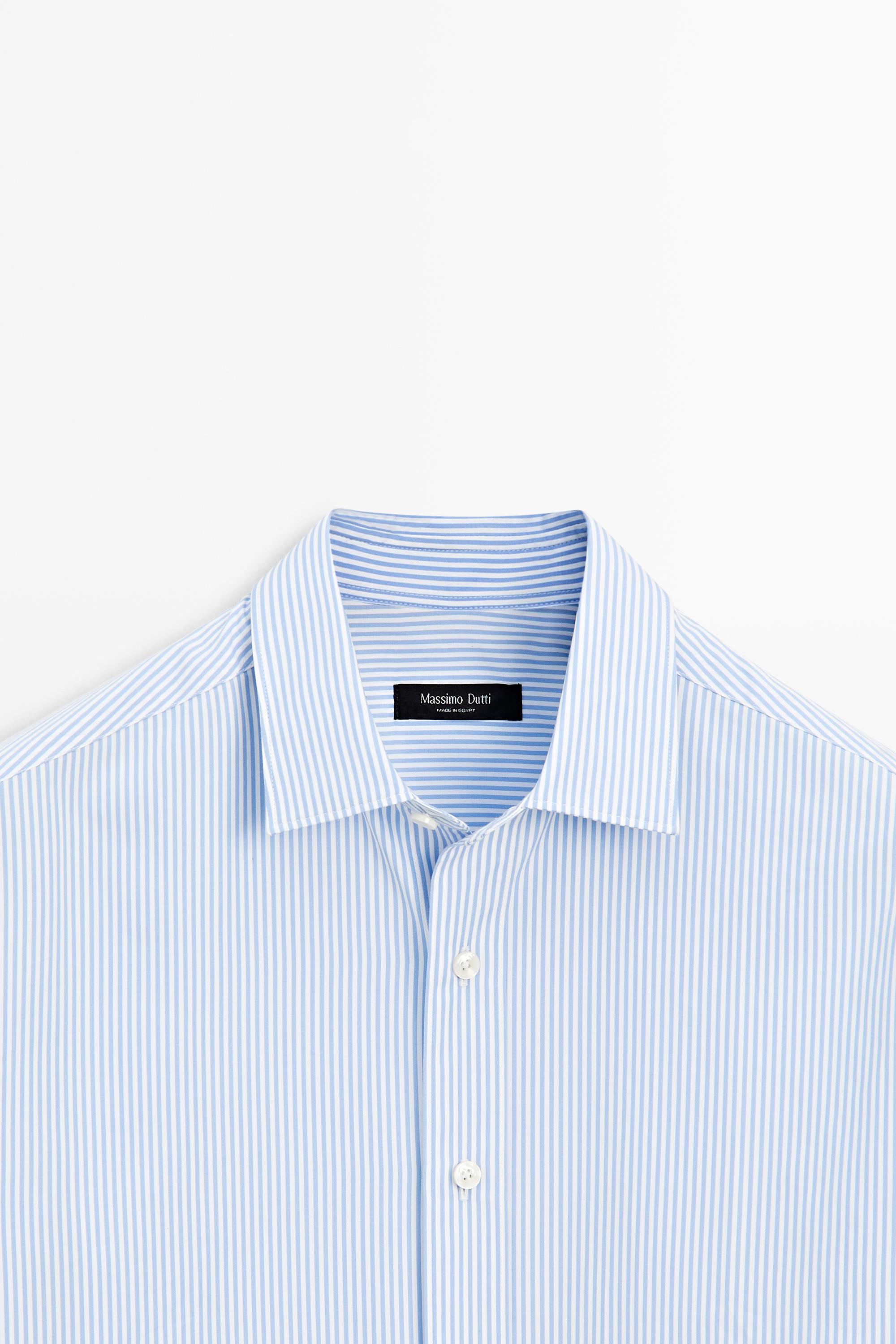 Chemise à rayures regular fit 100 % coton